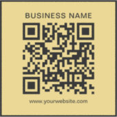 Modern Custom Business Name Url QR Code Template Aufkleber (Vorderseite)