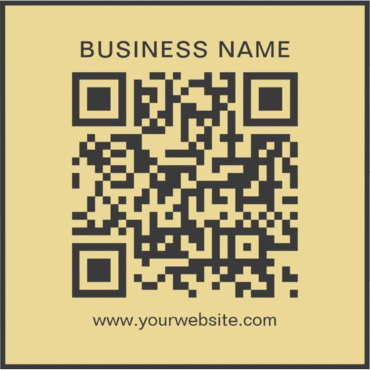 Modern Custom Business Name Url QR Code Template Aufkleber (Vorderseite)