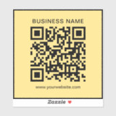 Modern Custom Business Name Url QR Code Template Aufkleber (Blatt)