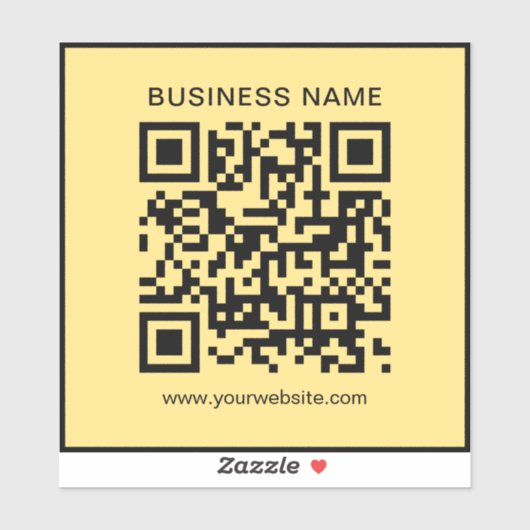 Modern Custom Business Name Url QR Code Template Aufkleber (Blatt)
