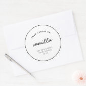 Modern Custom Candle Label Runder Aufkleber (Umschlag)