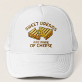 Modern Custom Cheese Bread Yellow Text Truckerkappe (Vorderseite)