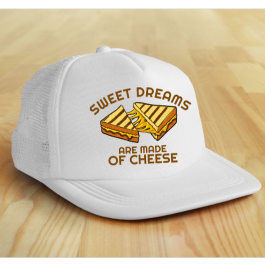 Modern Custom Cheese Bread Yellow Text Truckerkappe