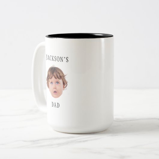 Modern Custom Child Face Großeltern Mama Geburtsta Zweifarbige Tasse (Vorderseite Links)