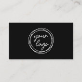 Modern Custom Color Logo Professional Black Visitenkarte (Vorderseite)