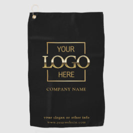 Modern Custom Company Business Logo Black Branded  Golfhandtuch