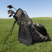 Modern Custom Company Business Logo Black Branded  Golfhandtuch (Gras)
