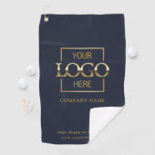 Modern Custom Company Business Logo Blue Branded  Golfhandtuch (Insitu)