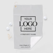 Modern Custom Company Business Logo Gray Branded Golfhandtuch (Insitu)