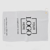 Modern Custom Company Business Logo Gray Branded  Golfhandtuch (Horizontal)