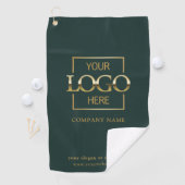 Modern Custom Company Business Logo Green Branded  Golfhandtuch (Insitu)