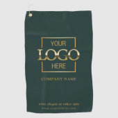 Modern Custom Company Business Logo Green Branded  Golfhandtuch (Vorderseite)