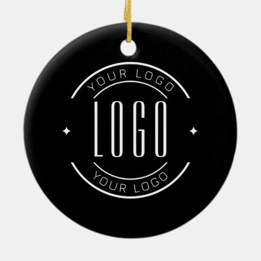 Modern custom company logo business branded keramik ornament (Hinten)