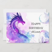 Modern Custom Dragon Birthday Karte (Vorderseite)