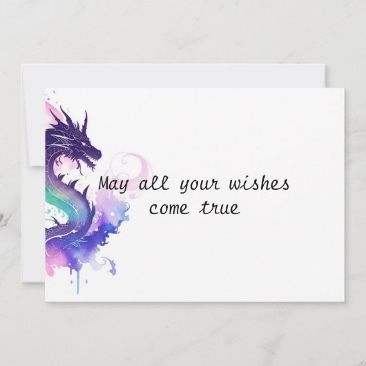 Modern Custom Dragon Birthday Karte (Rückseite)