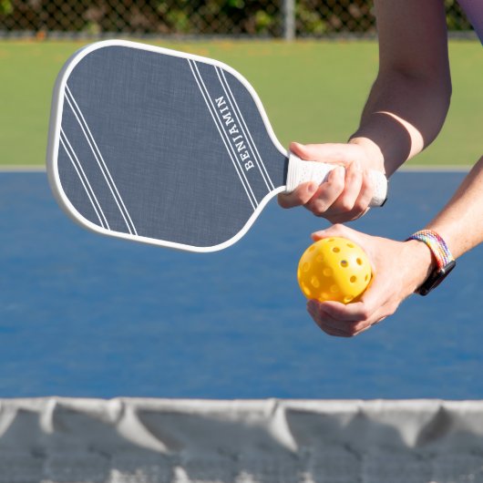Modern Custom Dusty Blue White Player Name Sport Pickleball Schläger (InSitu)