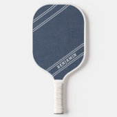 Modern Custom Dusty Blue White Player Name Sport Pickleball Schläger (Vorderseite)
