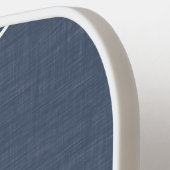 Modern Custom Dusty Blue White Player Name Sport Pickleball Schläger (Linke Seite)