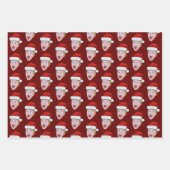 Modern Custom Face Foto Santa Claus Hat Weihnachte Geschenkpapier Set (Vorderseite 3)