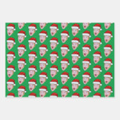 Modern Custom Face Foto Santa Claus Hat Weihnachte Geschenkpapier Set (Vorderseite 2)