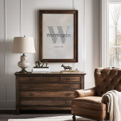 Modern Custom Family Last Name Wall Art Neutral Poster