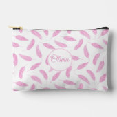 Modern Custom Flamingo Pater Name Pink Zubehörtasche (Vorderseite)