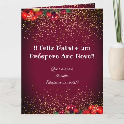 Modern Custom Foto Christmas Feliz Natal Karte (Vorderseite)