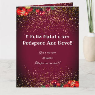 Modern Custom Foto Christmas Feliz Natal Karte