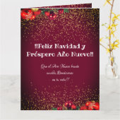 Modern Custom Foto Christmas Feliz Navidad Karte (Gelbe Blume)