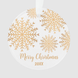 Modern Custom Foto Gold Snowflake Frohe Weihnachte Ornament