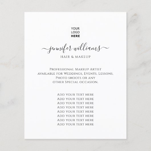 Modern Custom Foto Logo Werbeweiße Flyer (Hinten)