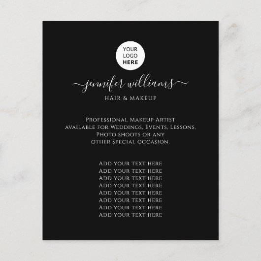 Modern Custom Foto Logo Werbung Black Flyer (Hinten)