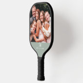 Modern custom Foto Monogram Name Sage Green Pickleball Schläger (Links)