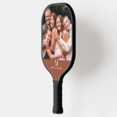 Modern Custom Foto monogram Name Terracotta White Pickleball Schläger (Links)