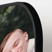 Modern Custom Foto monogram Name Terracotta White Pickleball Schläger (Linke Seite)