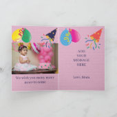 Modern Custom Foto Name 3st Happy Birthday Card Karte (Innenseite)