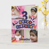 Modern Custom Foto Name 3st Happy Birthday Card Karte (Gelbe Blume)