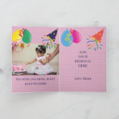 Modern Custom Foto Name 4nd Happy Birthday Card Karte (Innenseite)