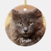 Modern Custom Foto Pet Name Keramik Ornament (Vorne)