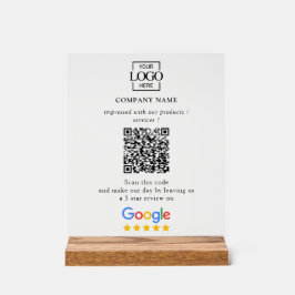 Modern Custom Google Reviews QR Code Business Logo Acrylschild