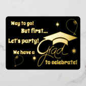 Modern Custom Grad Party Foil Einladung (Vorderseite)