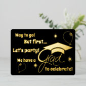 Modern Custom Grad Party Foil Einladung (Stehend vorne)