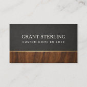 Modern Custom Home Builder Wood Professional Visitenkarte (Vorderseite)