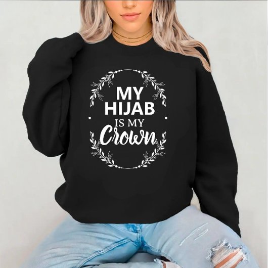 Modern Custom Islamic Black Text Sweatshirt