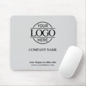 Modern Custom Light Gray Company Business Logo Mousepad (Mit Mouse)