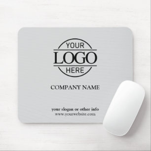 Modern Custom Light Gray Company Business Logo Mousepad