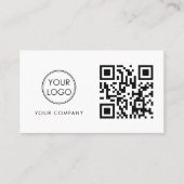 Modern Custom Logo and QR Code Business Card Visitenkarte (Vorderseite)