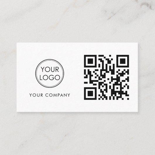 Modern Custom Logo and QR Code Business Card Visitenkarte (Vorderseite)