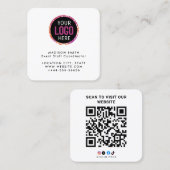 Modern  Custom Logo and QR Code Quadratische Visitenkarte (Vorne/Hinten)