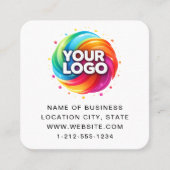 Modern Custom Logo and QR Code Quadratische Visitenkarte (Vorderseite)